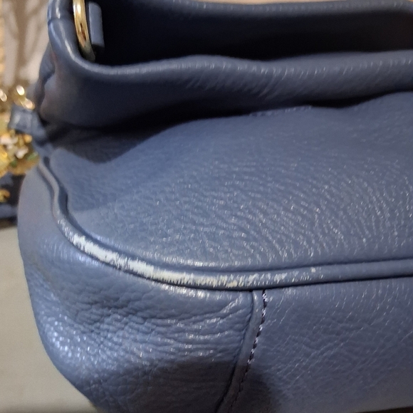 Tory Burch Navy Leather Amanda Foldover Cross body bag. - Picture 10 of 16